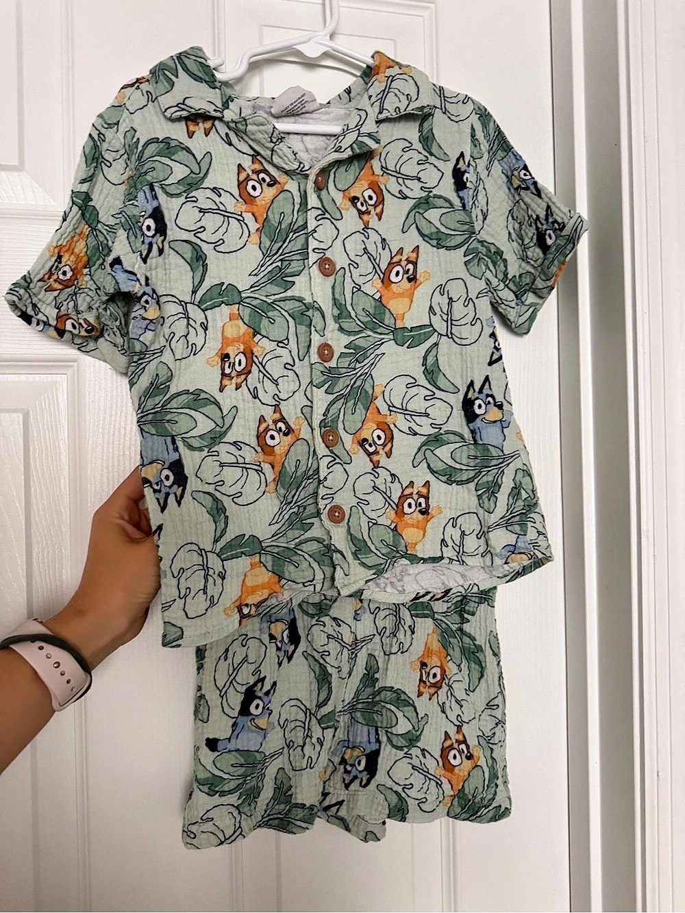Bluey Gauze Short-Sleeve Button-Down Shirt & Shorts Set Size 5/6